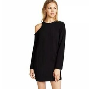 IRO Size 42 US 10 Breen Shift Mini Dress Lace Up Open Shoulder Black